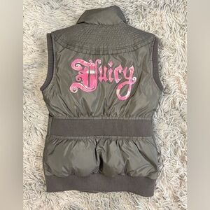 NWOT Juicy Couture Down Sleeveless Puffer Vest with Pink Script Logo